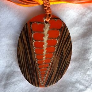 Orange pendant necklace